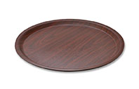 Yuvarlak Kaymaz Kraft Tepsi - Maun  38 cm