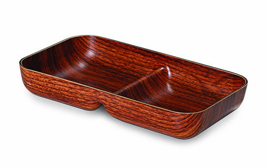 2 Partitioned Rectangular Nuts Bowl 13X24X4 cm