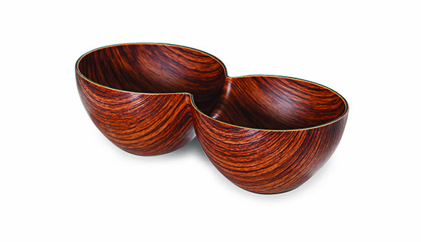 2 Partitioned Round Nuts Bowl 10X20X5,5 cm