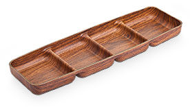 4 Partitioned Nuts Bowl 10X33X2,5 cm